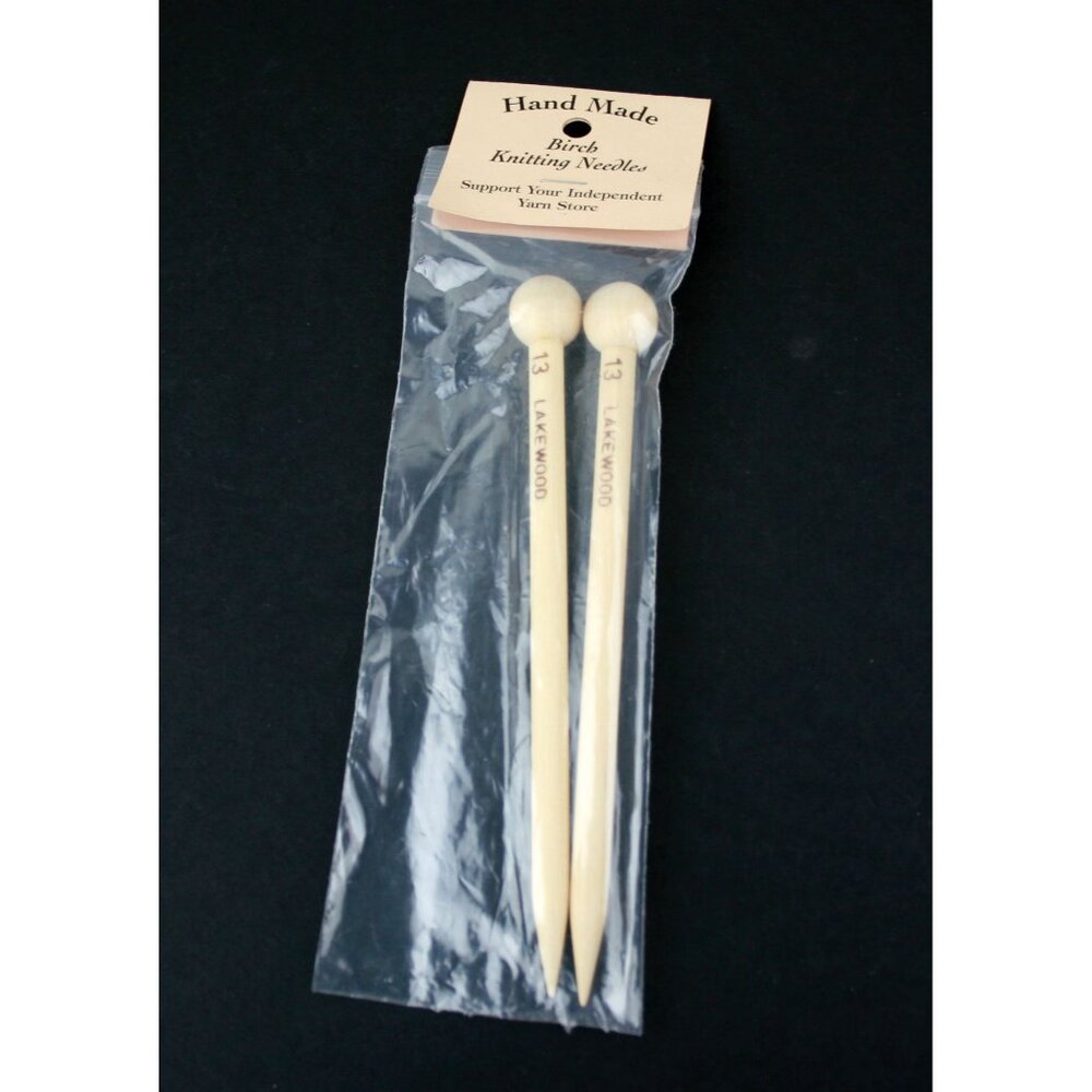Hand Made Lakewood Knitting Needles Size 13 Lightweight Durable Wooden Pair